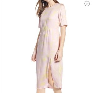 Something Navy Pale Pink Tie Dye Midi Dress XS